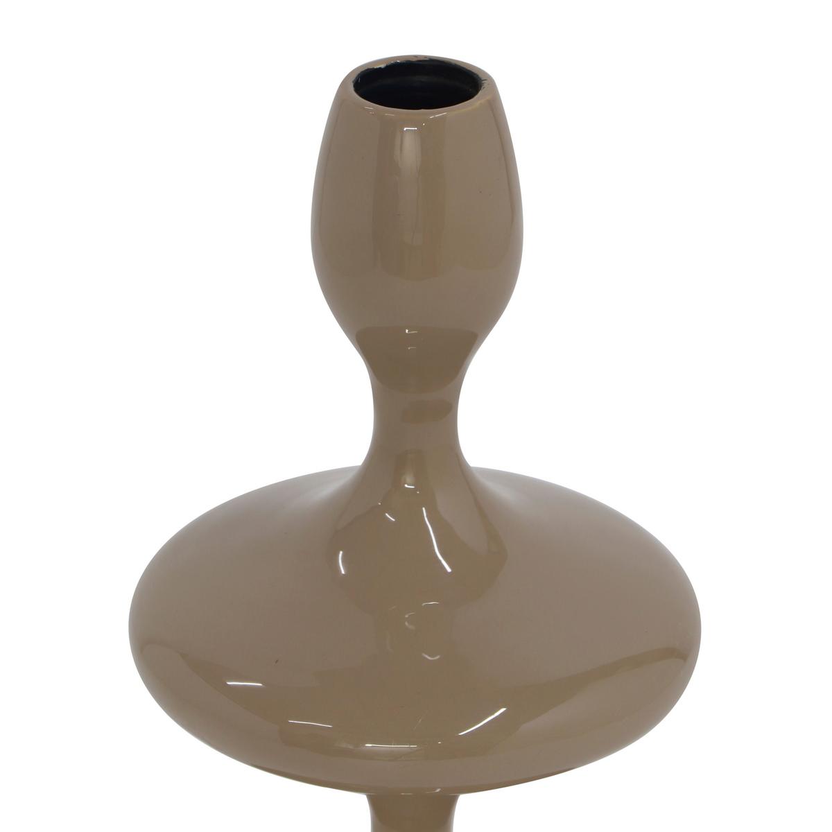 Stabkerzenhalter Laureen Beige - Beige, Basics, Metall (11/19,5/11cm)