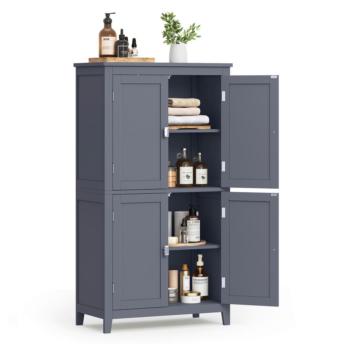 MIDISCHRANK BATHROOM CABINET - Goldfarben/Grau, MODERN, Holzwerkstoff/Metall (60/110/30cm) - MID.YOU