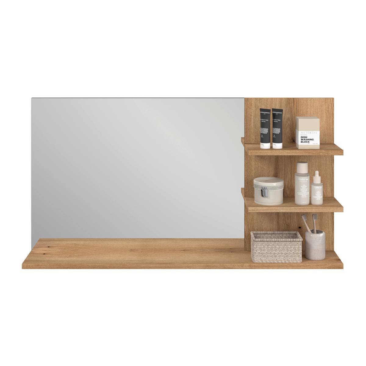 Ogledalo Kupaonsko Cotia - boje hrasta/antracit, Moderno, staklo/drvni materijal (135/70/20cm) - James Wood