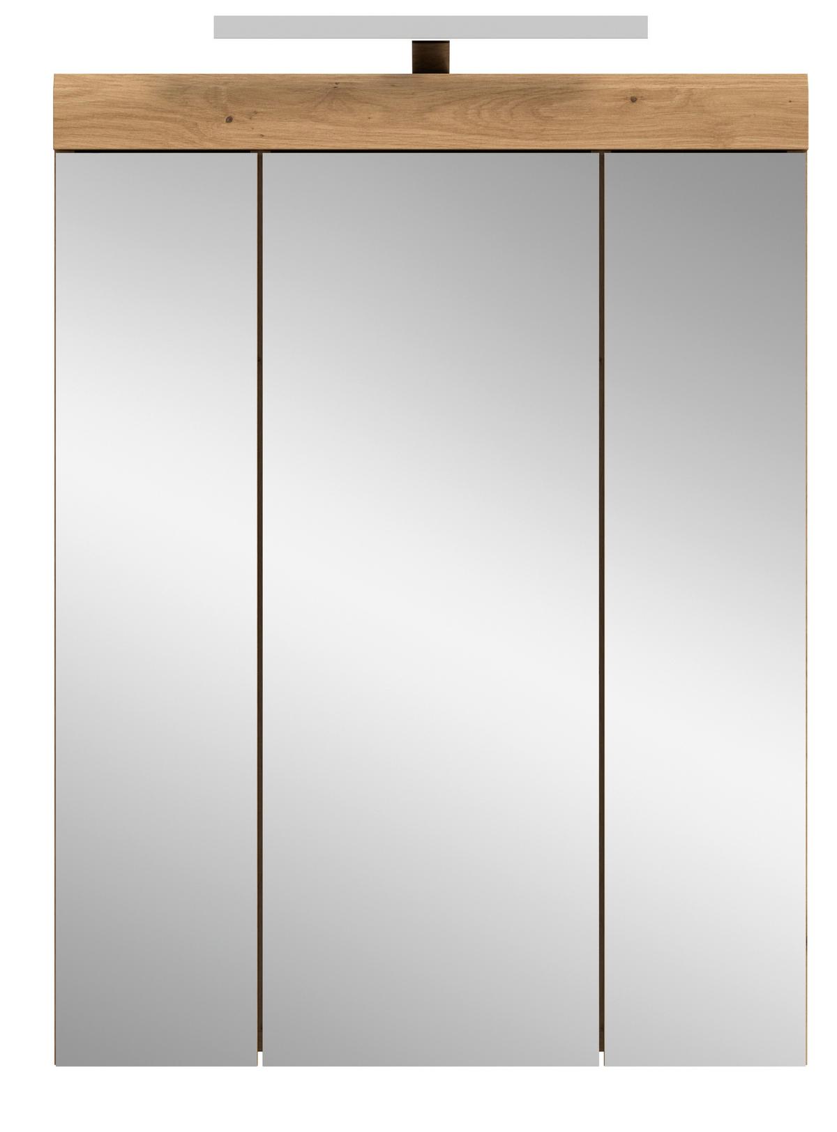 Spiegelschrank Eiche Artisan - Eiche Artisan, Trend, Glas/Holzwerkstoff (60/79/18cm) - MID.YOU