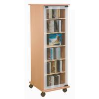 CD-Regal Valenza in Buchefarbe, B: 31 cm - Buchefarben, KONVENTIONELL, Glas/Holzwerkstoff (31/97,5/35cm) - MID.YOU