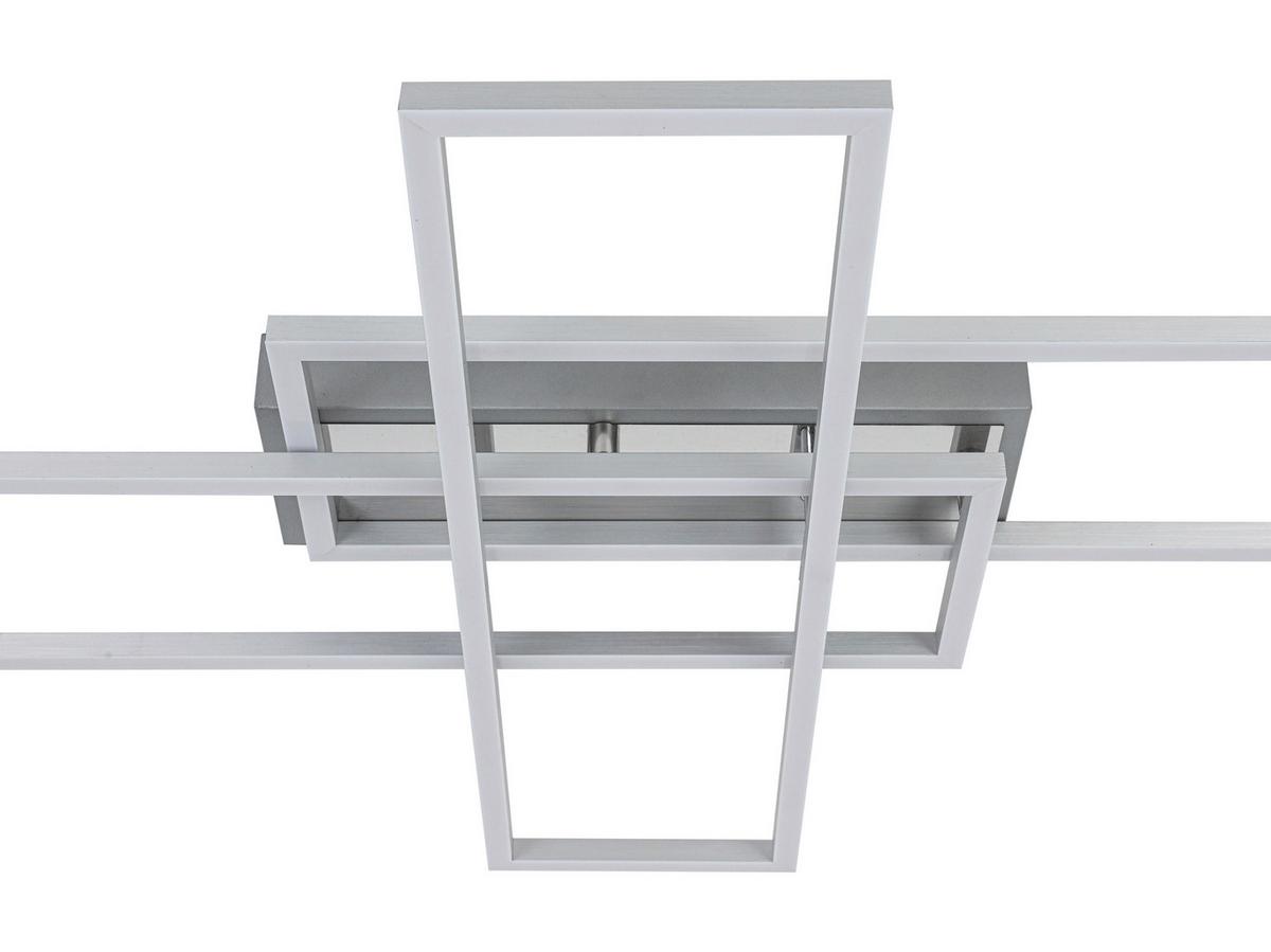 LAMPA SUFITOWA LED MANSFIELD *SBN* - kolor srebrny/kolor aluminiowy, Basics, tworzywo sztuczne/metal (82,5/55/8cm) - Novel