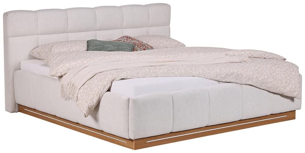 STOPPAD SÄNG ASCONA II -EXKLUSIV- -BASED- - ekfärgad/cremefärgad, Klassisk, trämaterial/textil (160/200cm) - Based