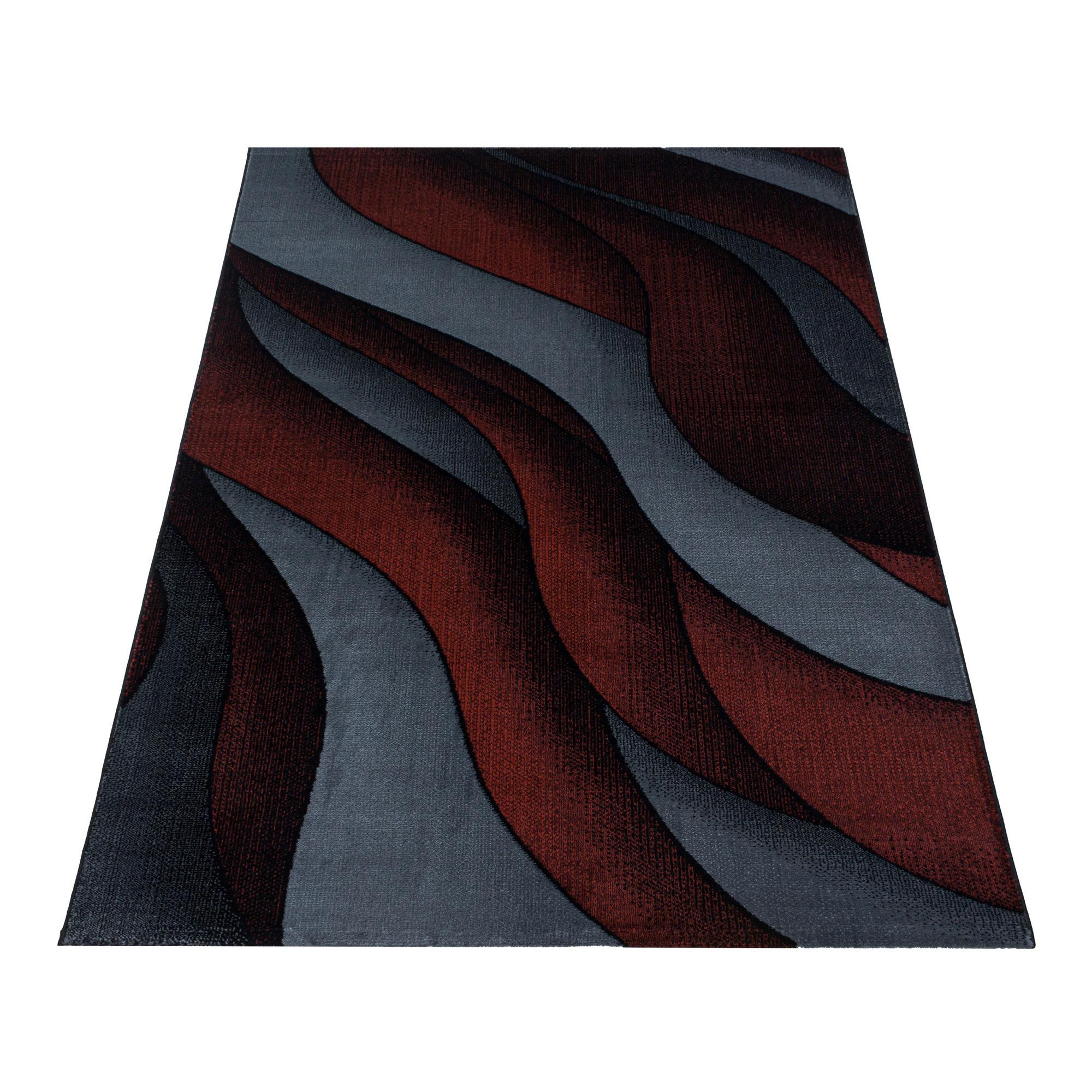 Webteppich Costa Rot ca. 140x200cm - Rot/Schwarz, Design, Textil (140/200cm)