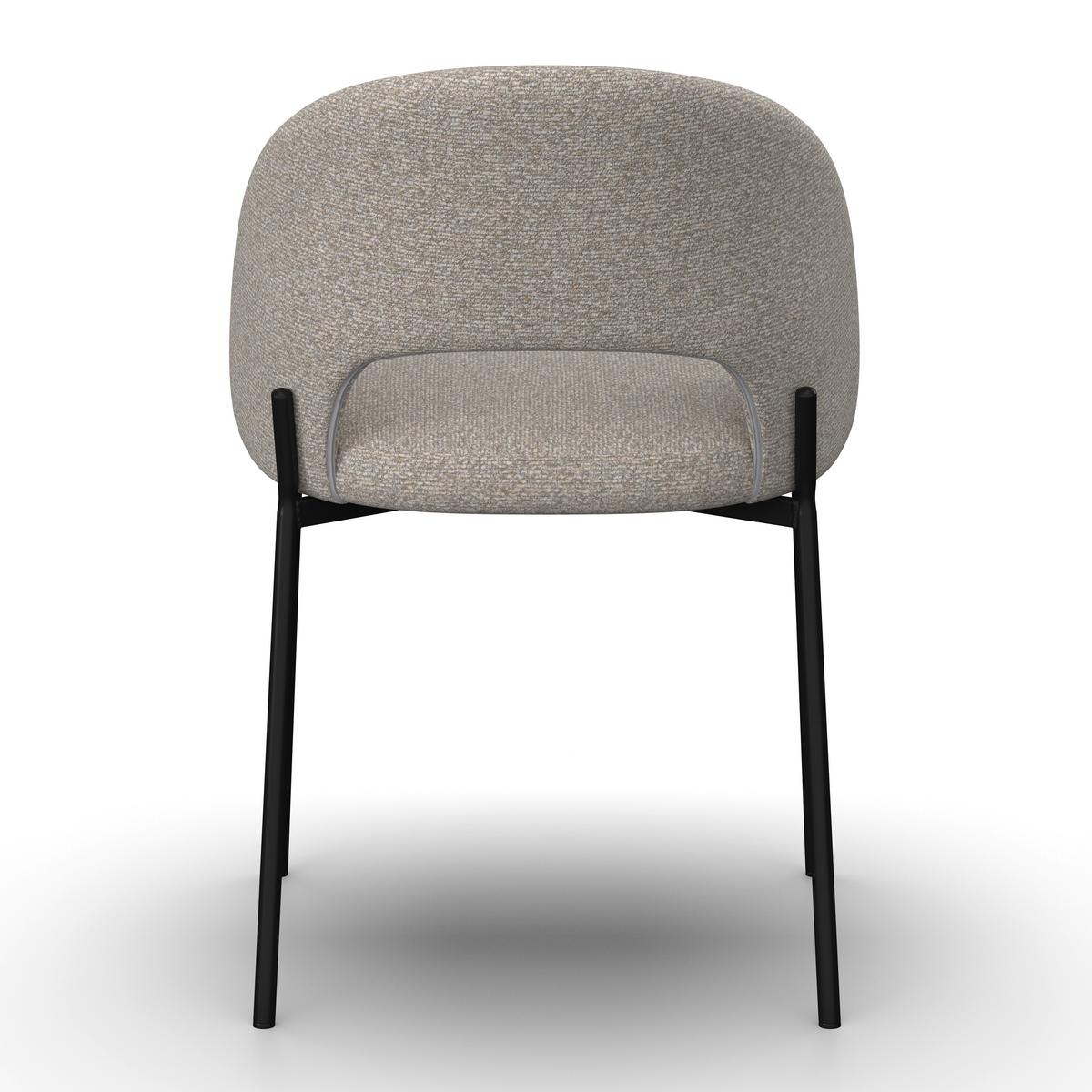 Stuhl Nadiya Hellgrau Leinenoptik Gepolstert - Hellgrau/Schwarz, MODERN, Holz/Textil (52/78/56cm) - Bessagi Home