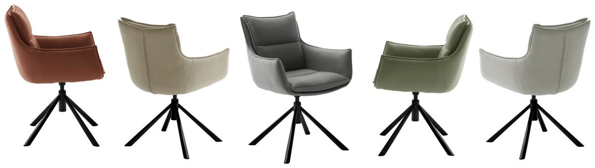 KRZESŁO Z PODŁOKIETNIKAMI HOUSTON - kolor rdzawy/czarny, Design, metal/tkanina (60/90/65cm) - Novel