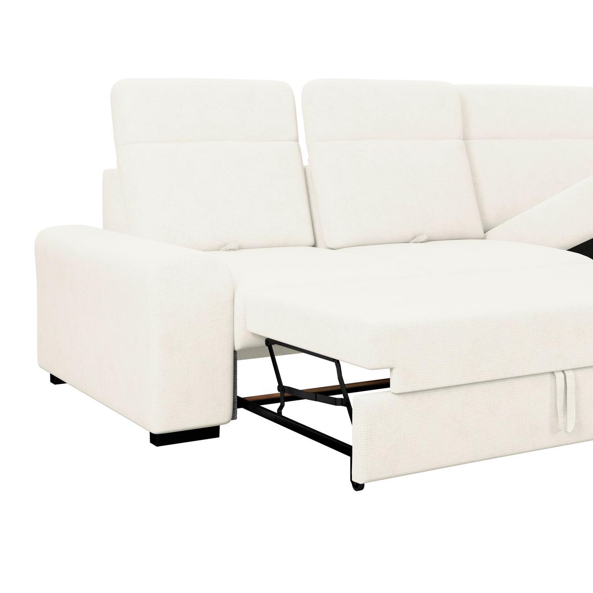 Kutna Garnitura Malaga - crna/boje bjelokosti, Konvencionalno, tekstil/drvo (286/203cm) - Ondega