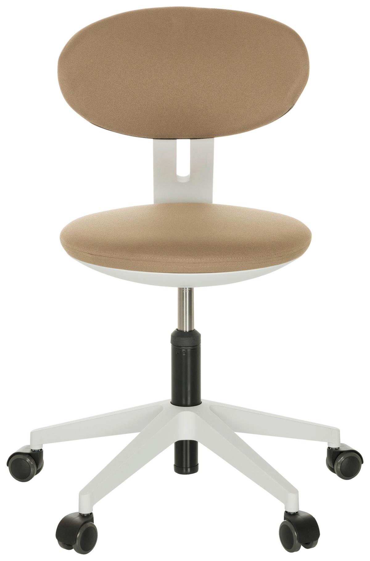Jugenddrehstuhl Minimovo ca.42x66-87x52cm Beige - Beige/Weiß, Basics, Kunststoff/Textil (42/66-87/52cm) - MID.YOU