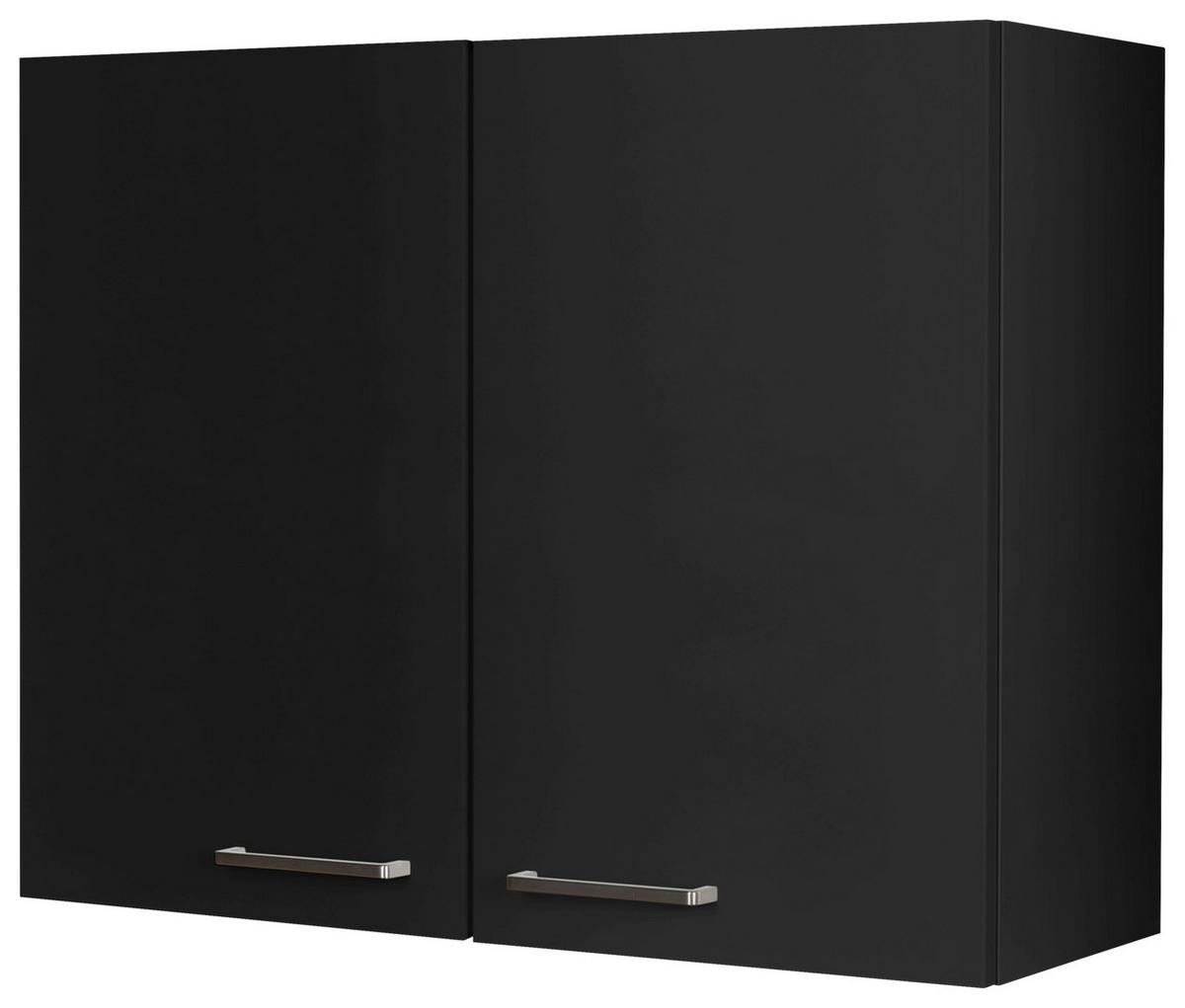 Küchenoberschrank Touch Schwarz - Edelstahlfarben/Schwarz, MODERN, Holzwerkstoff (90/72/35cm) - Nobilia