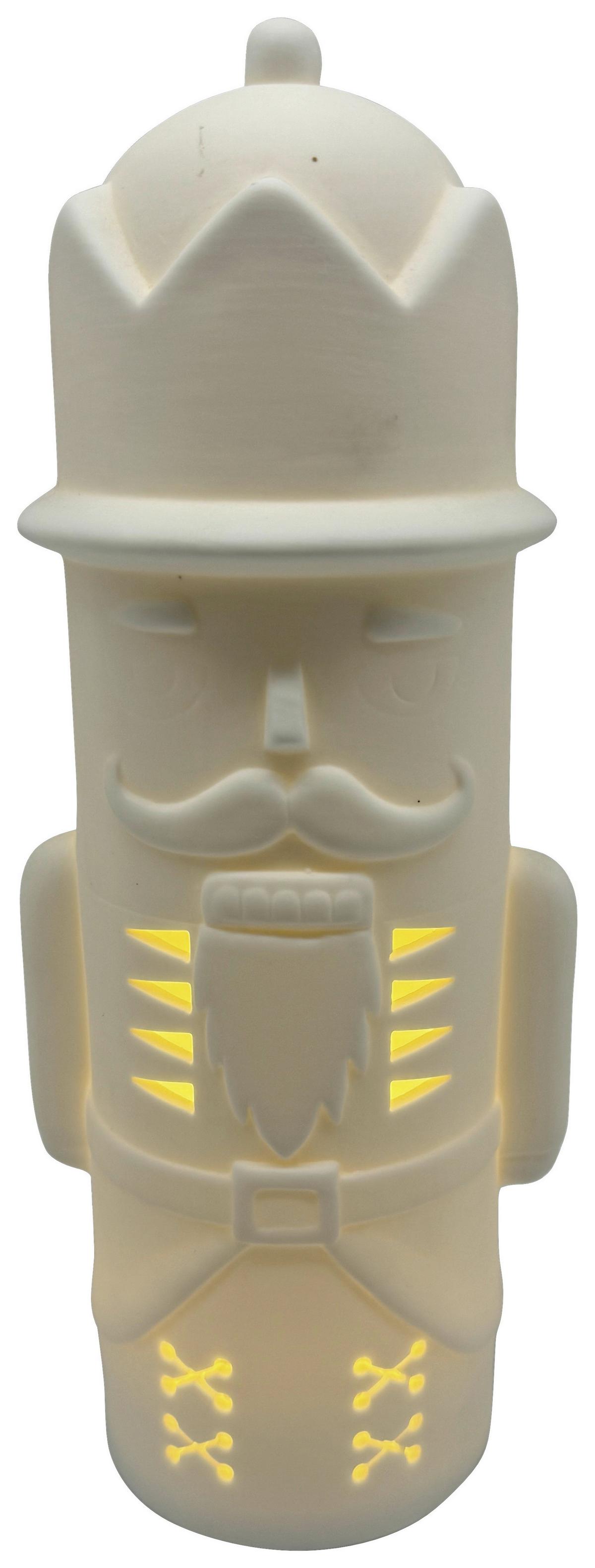 Nussknackerfigur Freddy Weiß ca. 26cm - Weiß, KONVENTIONELL, Keramik (10/26/9cm) - Mömax