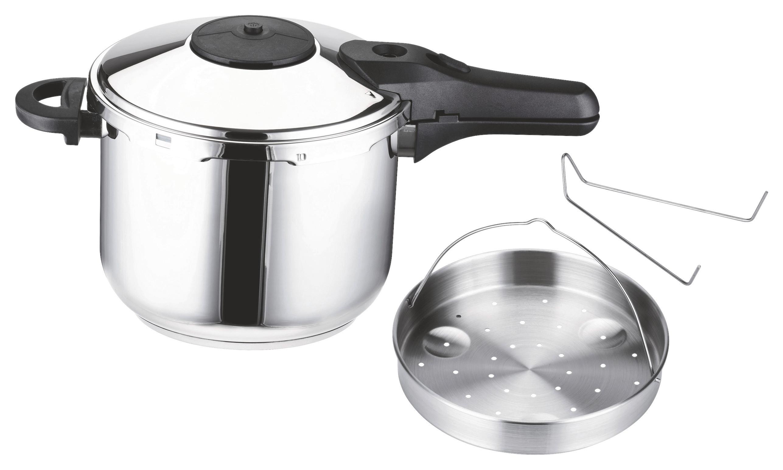 Schnellkochtopf Harry ca. 6l - Edelstahlfarben, KONVENTIONELL, Metall - Mömax