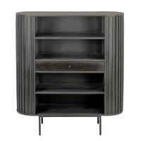 Regal Wl7.013 - Schwarz, Design, Holz/Metall (105/122/40cm) - Livetastic