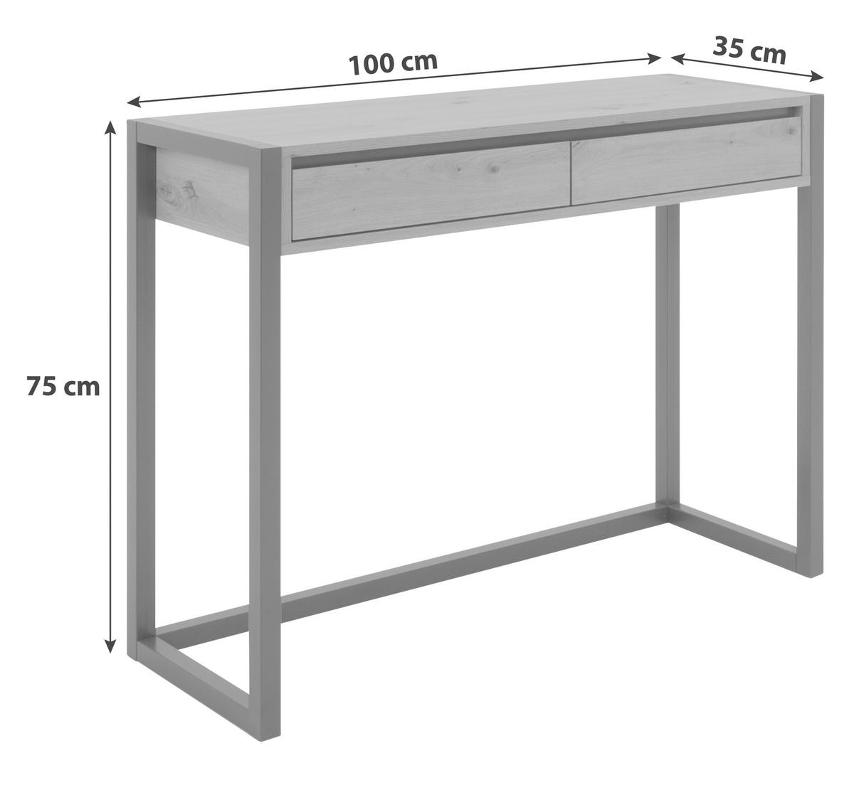 STÓŁ KONSOLA DENVER 44 - kolor dębowy/antracytowy, Konventionell, materiał drewnopochodny (100/35/75cm) - MID.YOU