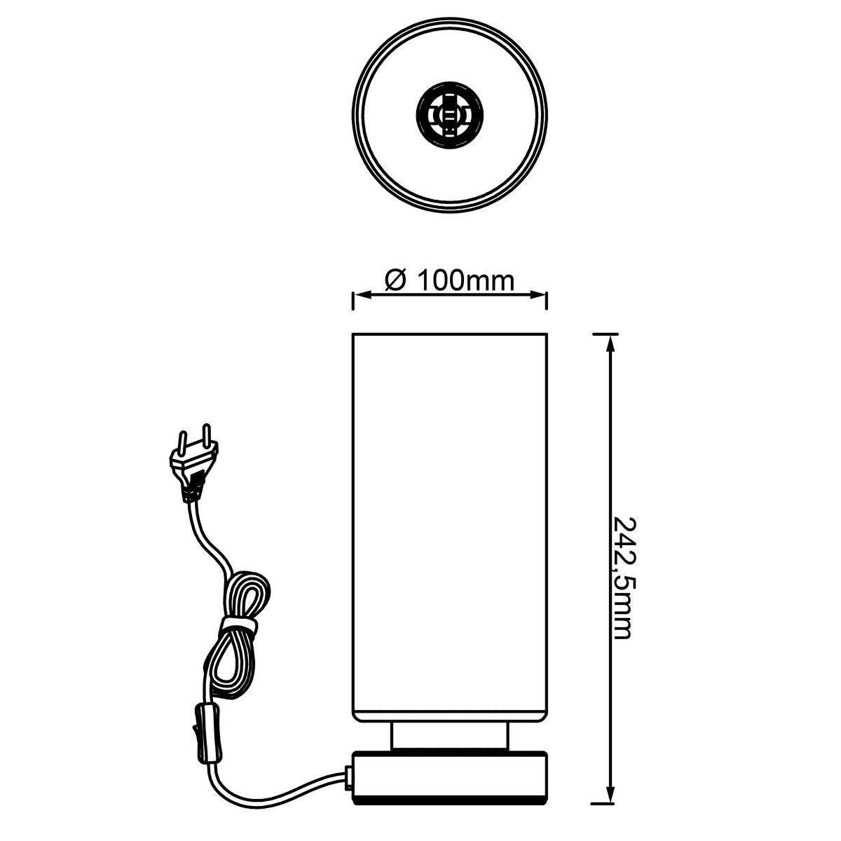 Tischleuchte Elmer Weiß/Silberfarben max. 40Watt - Silberfarben/Weiß, KONVENTIONELL, Glas/Metall (10,2/24,2cm) - Brilliant