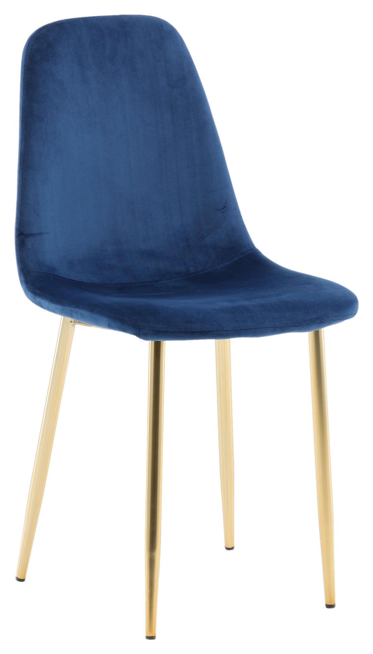 STUHL-SET POLAR - Messingfarben/Hellblau, Design, Textil/Metall (44/86/52cm) - Livetastic