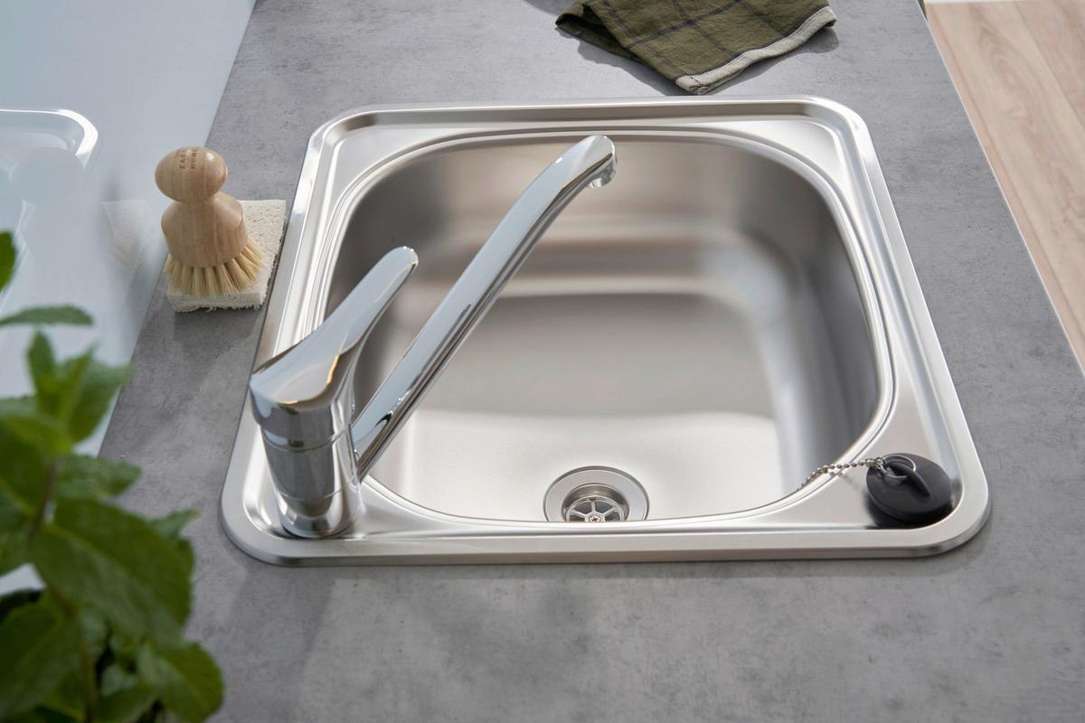 Pomivalno Korito Dallas, 46,5x43,5cm - barve nerjavečega jekla, Basics, kovina (46,5/15,5/43,5cm) - Respekta