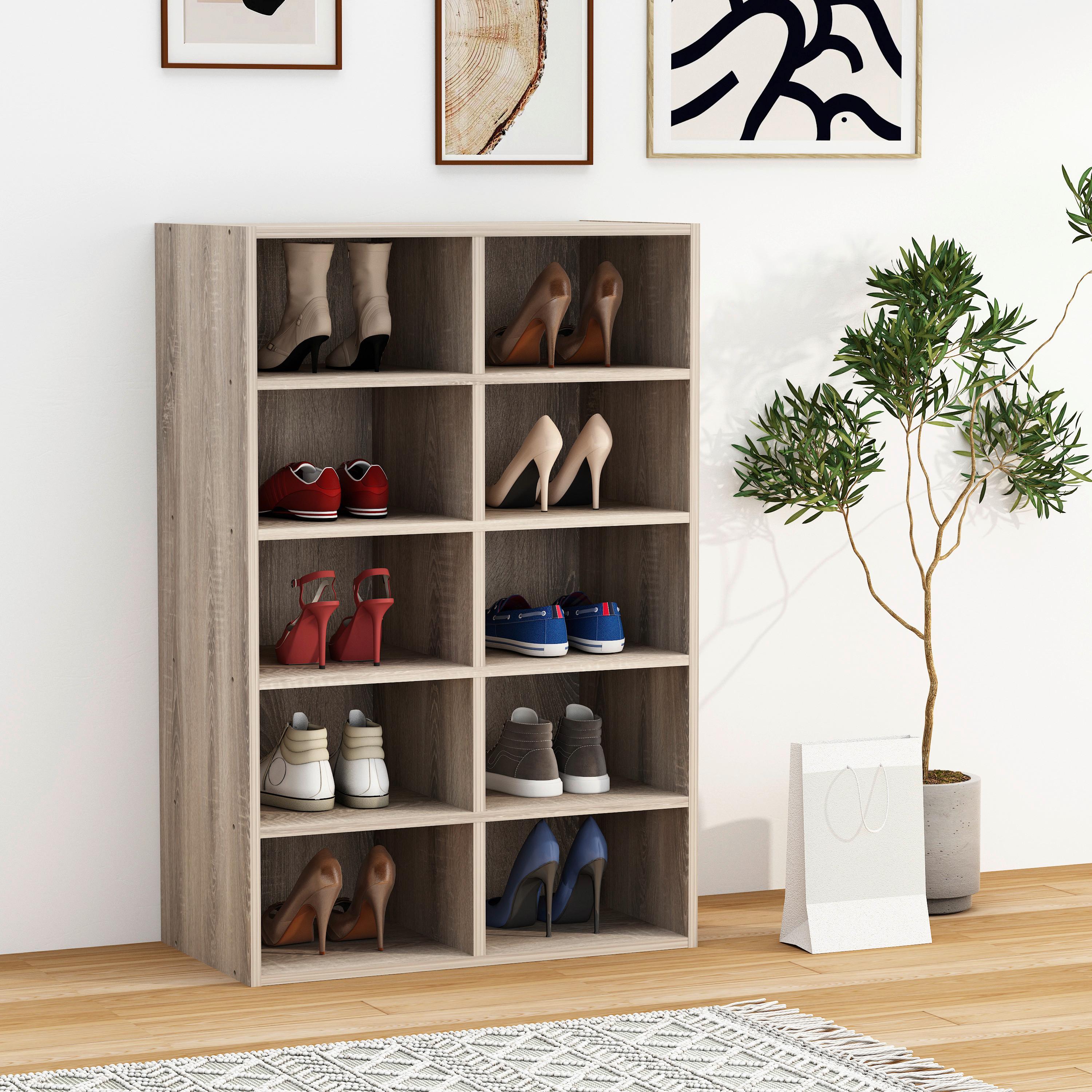 Schuhregal HINSOL Sonoma Eiche ca. 55x84x30 cm - Sonoma Eiche, Design, Holzwerkstoff (55/84/30cm) - MID.YOU