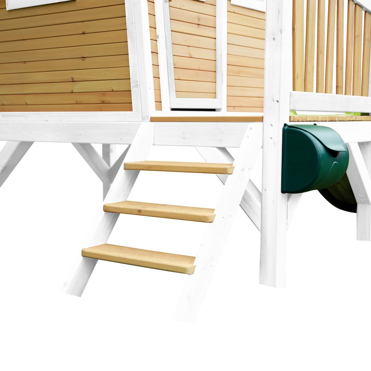 Spielturm Robin aus Zedernholz - Braun/Weiß, Basics, Holz/Kunststoff (264/203/177cm) - Ambia Garden