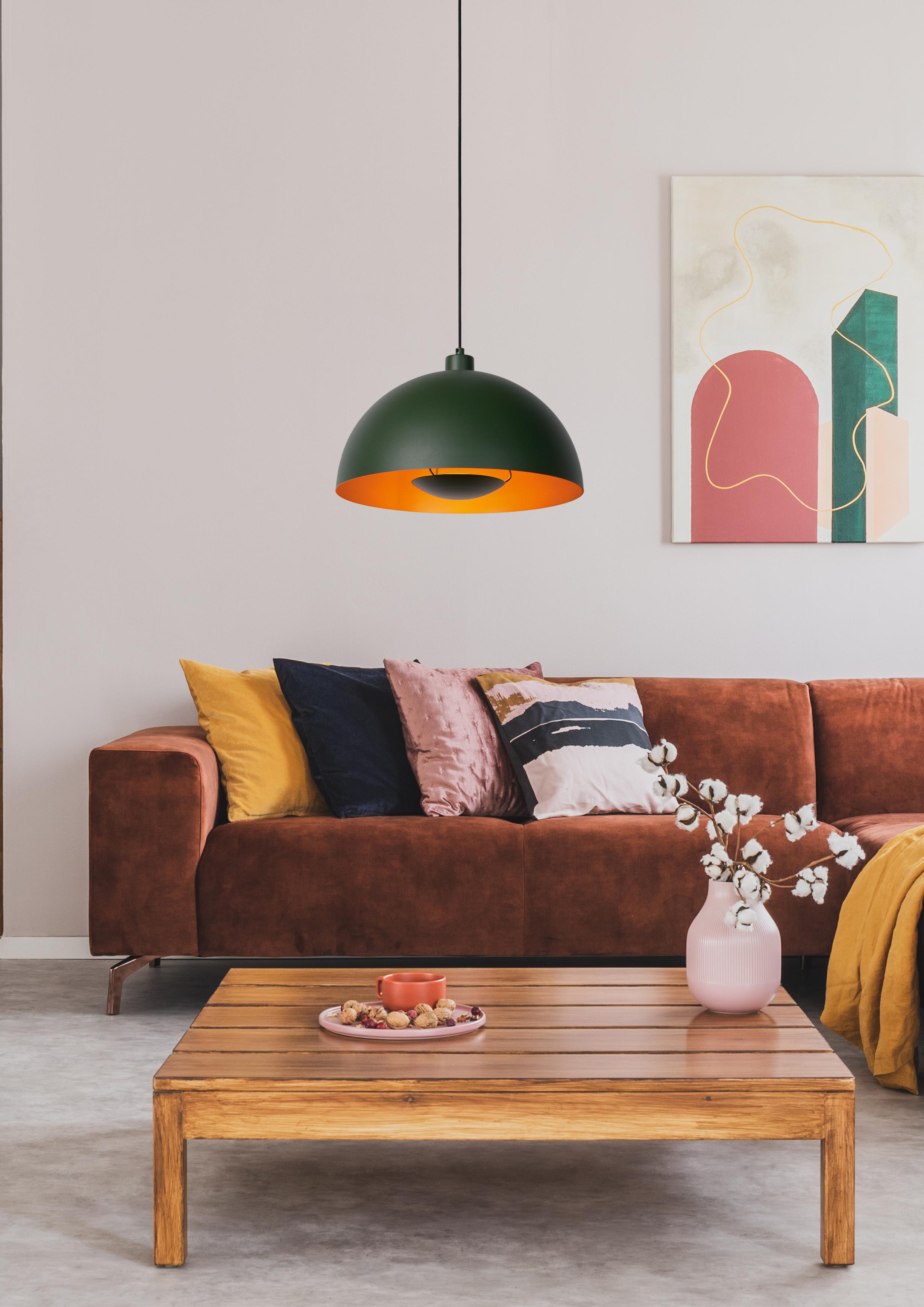 LAMPA WISZĄCA 45496/01/33 SIEMON - zielony/mosiężny, Design, metal (40/150cm) - Lucide