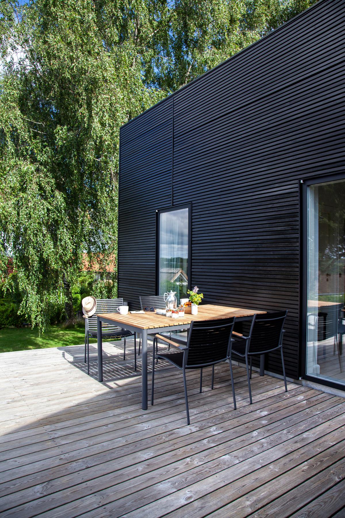 Gartentisch Mood Teakholz/Anthrazit - Anthrazit/Teakfarben, KONVENTIONELL, Holz/Metall (167,5/100/74cm) - Gardenson