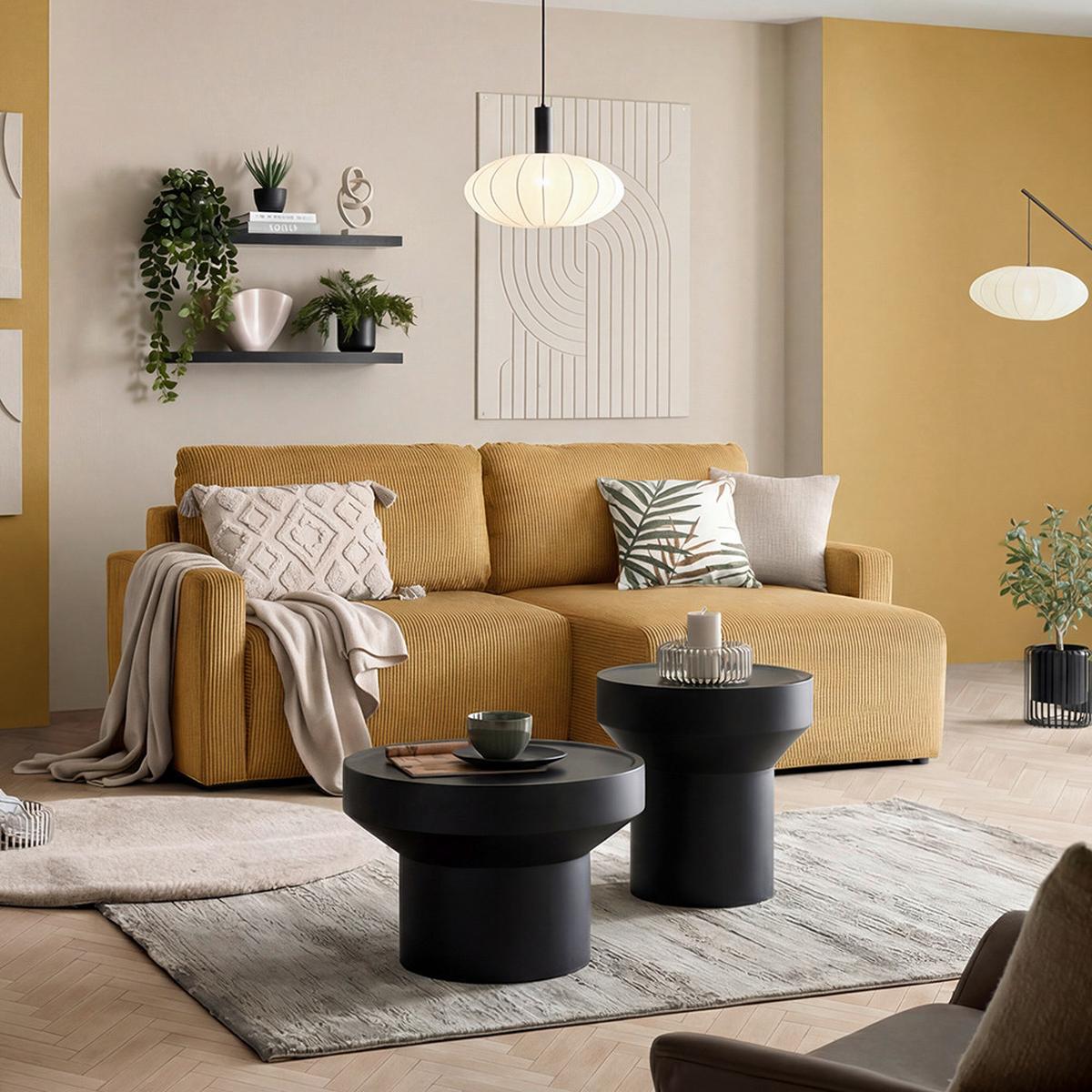 Coltar DAVE -BEST PRICE - galben muștar, Modern, textil (227/146cm) - Best Price