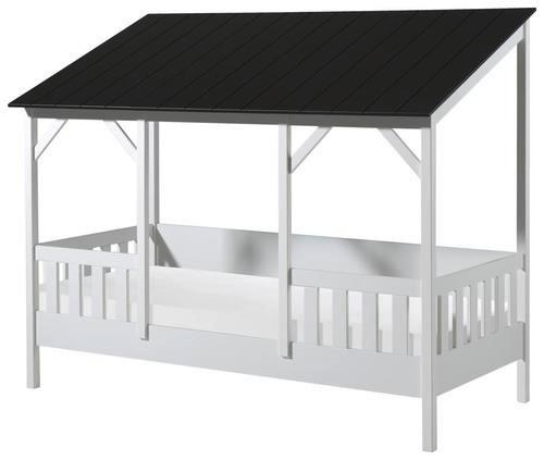 HAUSBETT Housebed 90x200 cm Weiß - Schwarz/Weiß, MODERN (90/200cm) - MID.YOU