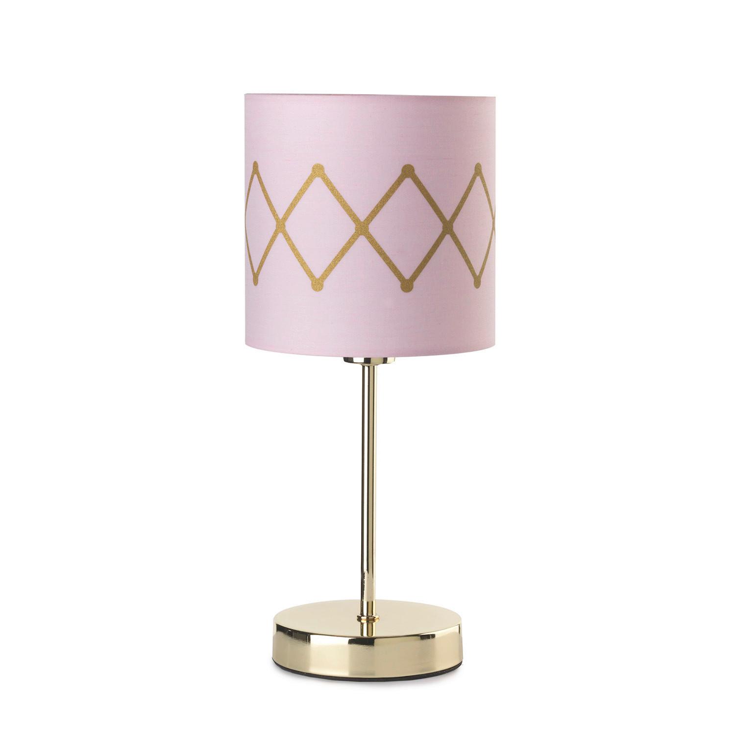 Tischleuchte Rosita Pink/Gold max. 6 Watt - Pink/Goldfarben, KONVENTIONELL, Textil/Metall (15/35cm)