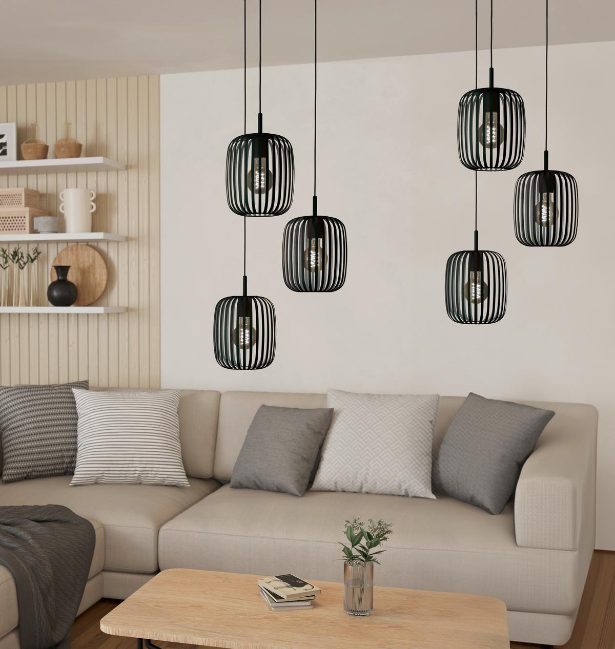 LAMPA WISZĄCA 900687 ROMAZZINA - kolor piaskowy, Design, metal (46/110cm) - Eglo