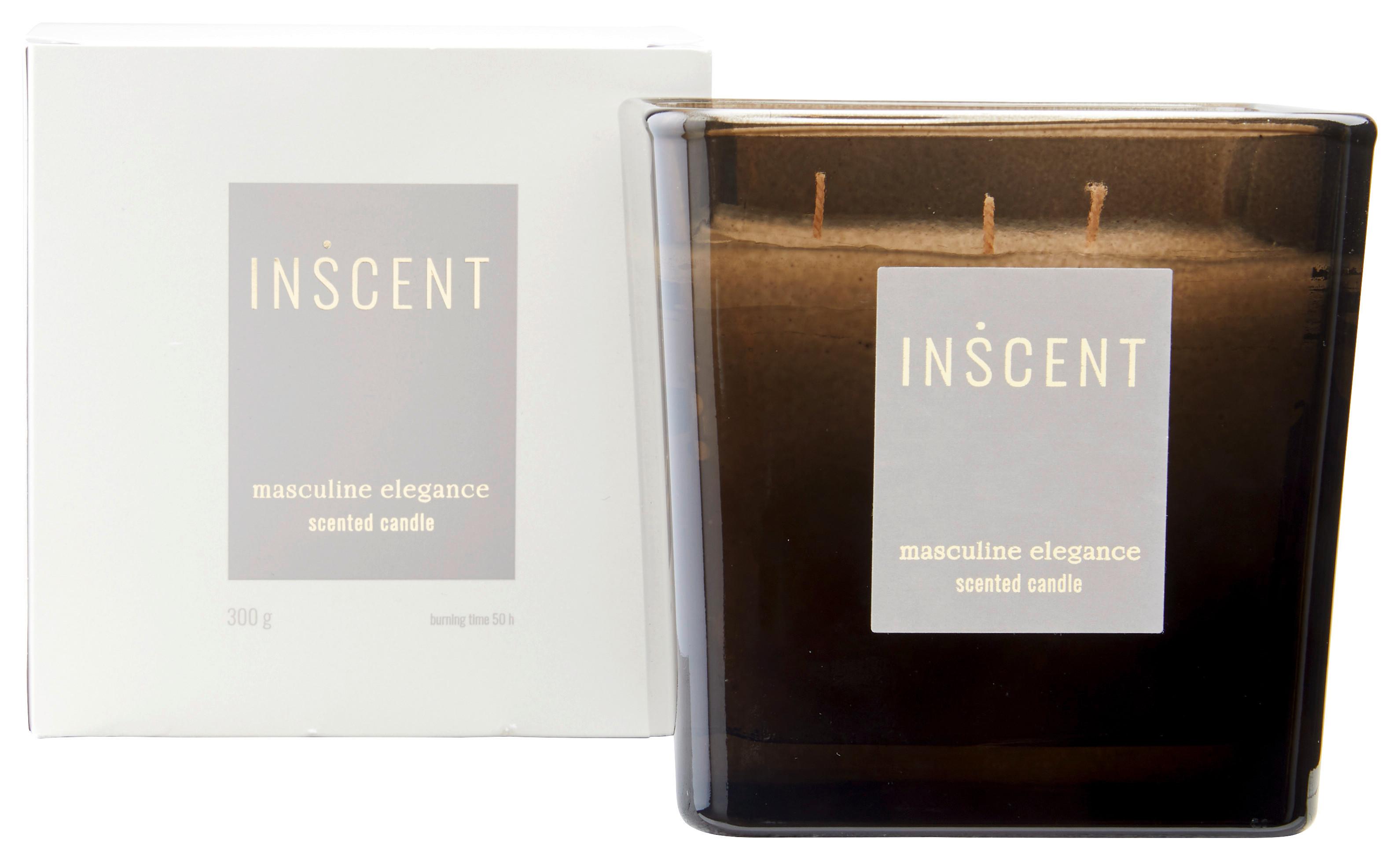 Dišeča Sveča Masculine Elegance - siva/bela, Design, steklo (10/10/10cm) - Inscent