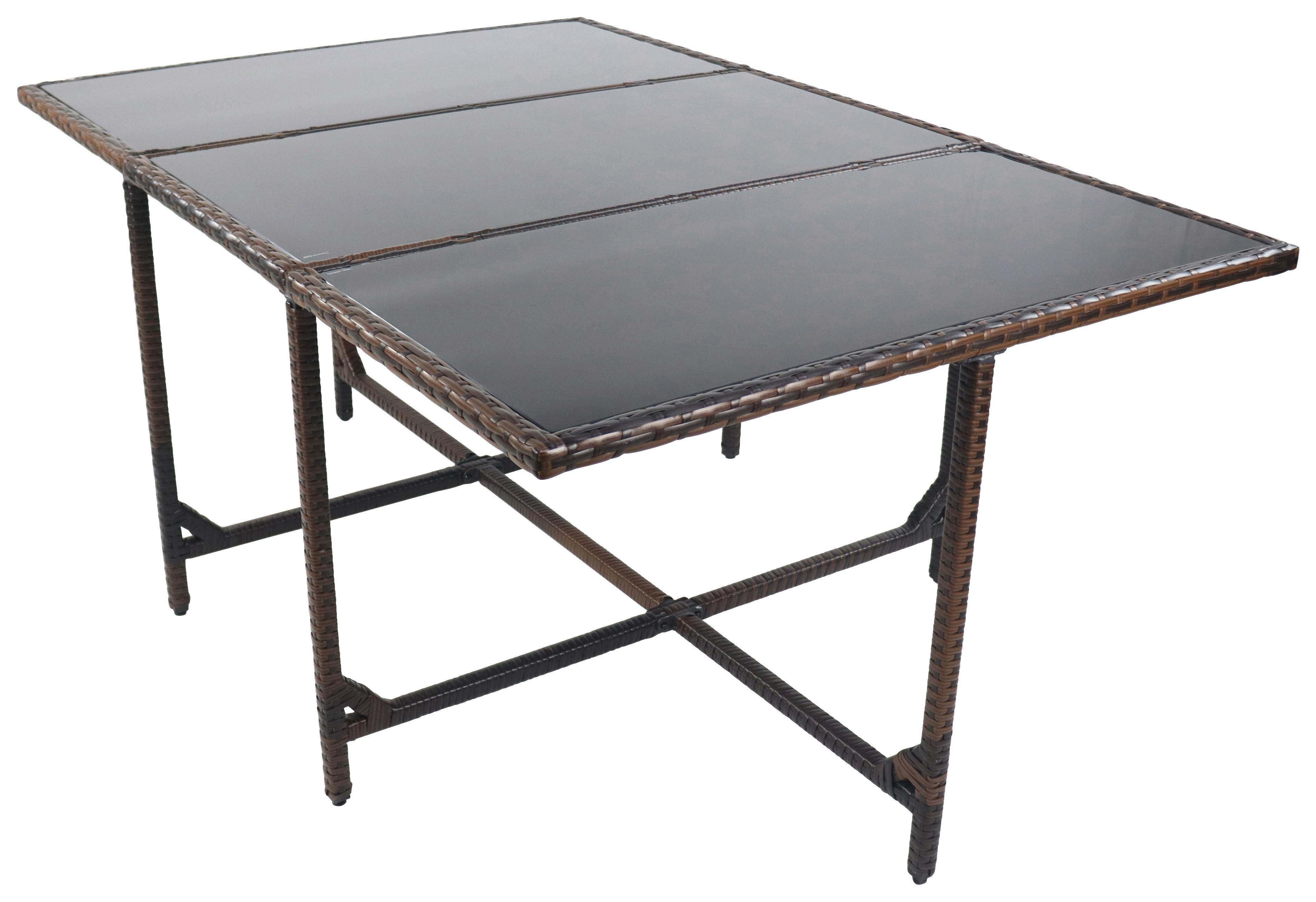 Gartentisch Raloso ca. 170x110x72 cm Braun - Braun, MODERN, Glas/Kunststoff (170/110/72cm) - Ambia Garden