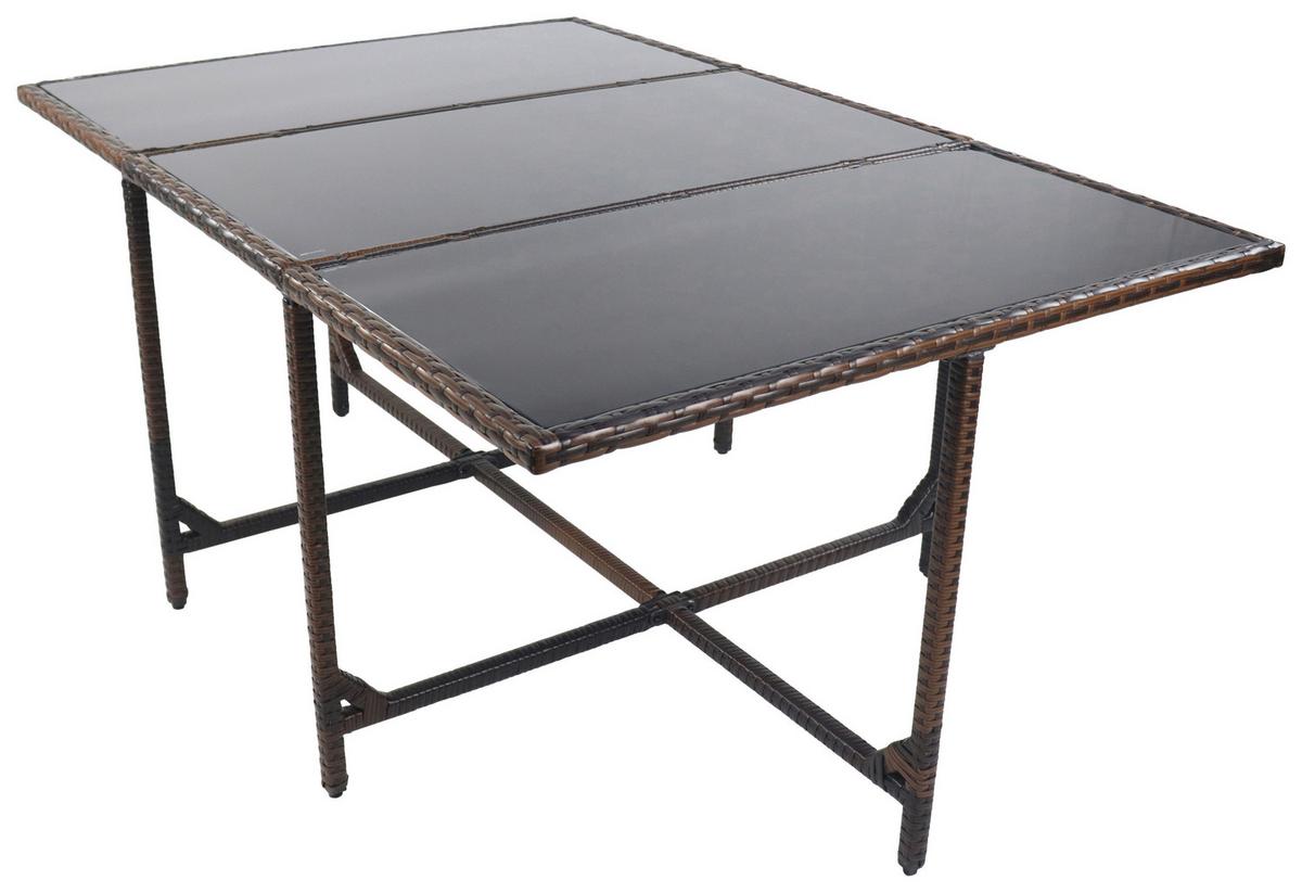 Gartentisch Raloso ca. 170x110x72 cm Braun - Braun, MODERN, Glas/Kunststoff (170/110/72cm) - Ambia Garden