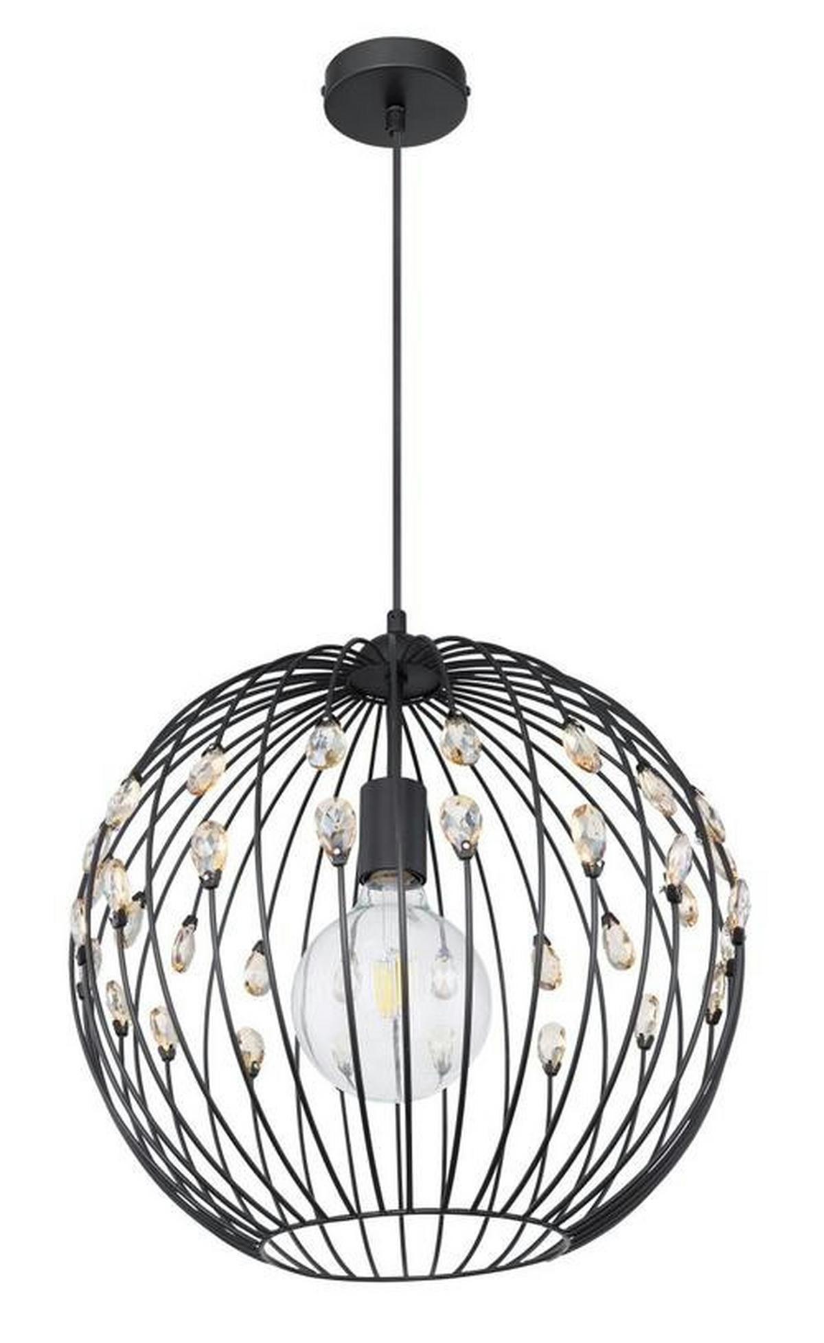 Svjetiljka Viseća 16029h1 - crna, Basics, staklo/metal (40/120cm) - Globo