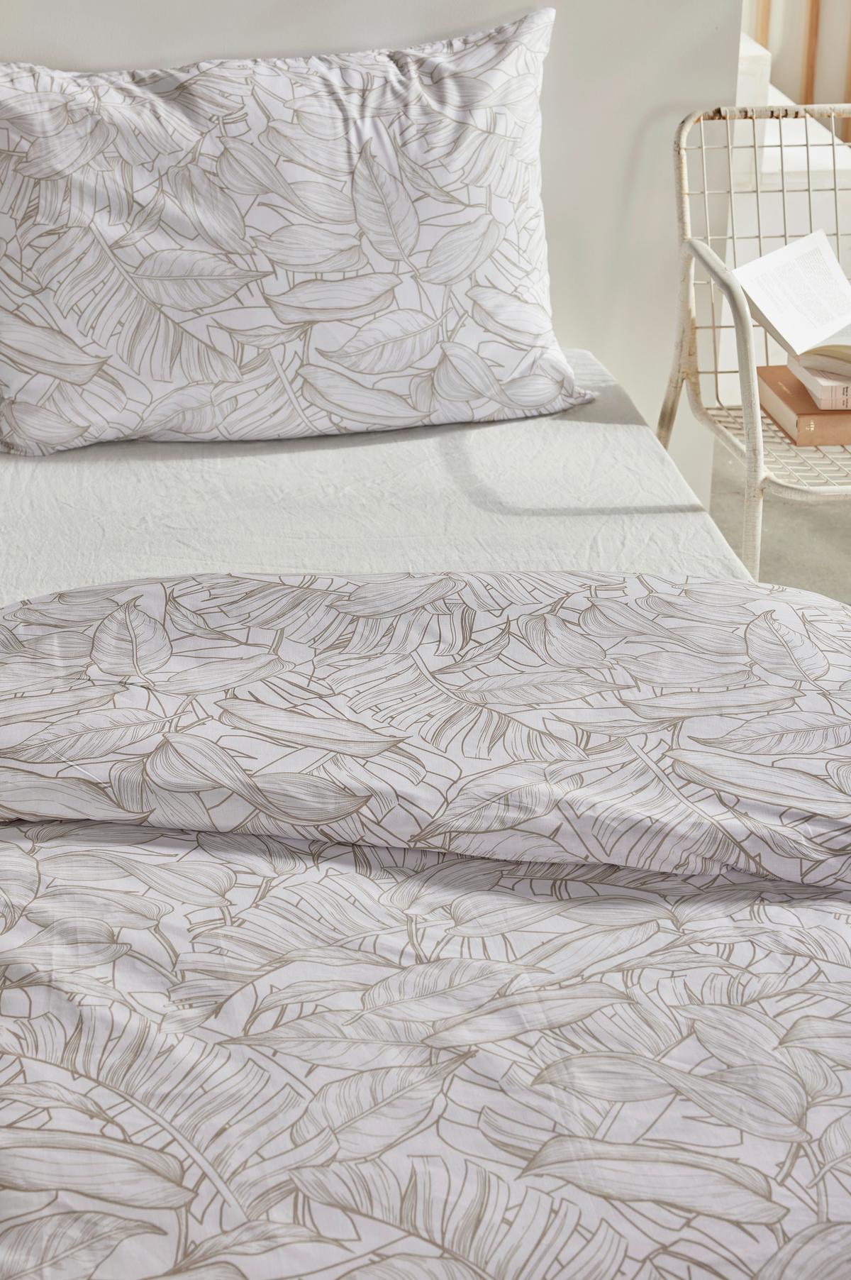 Lenjerie de pat Ranforce cca. 140x200/50x70 cm - maro deschis, Modern, textil (140/200cm)