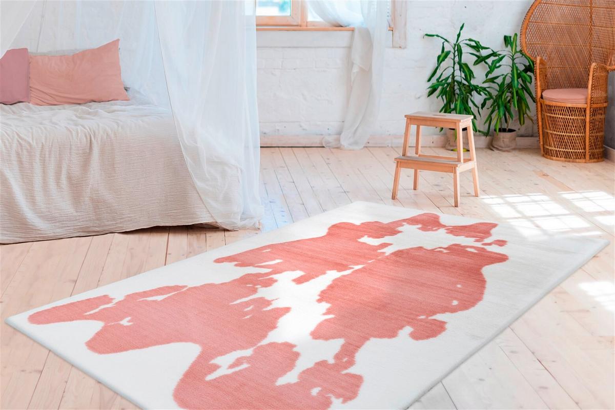 HOCHFLORTEPPICH RABBIT ANIMAL - Weiss/Rosa, Konventionell, Textil (160/230cm) - Kayoom