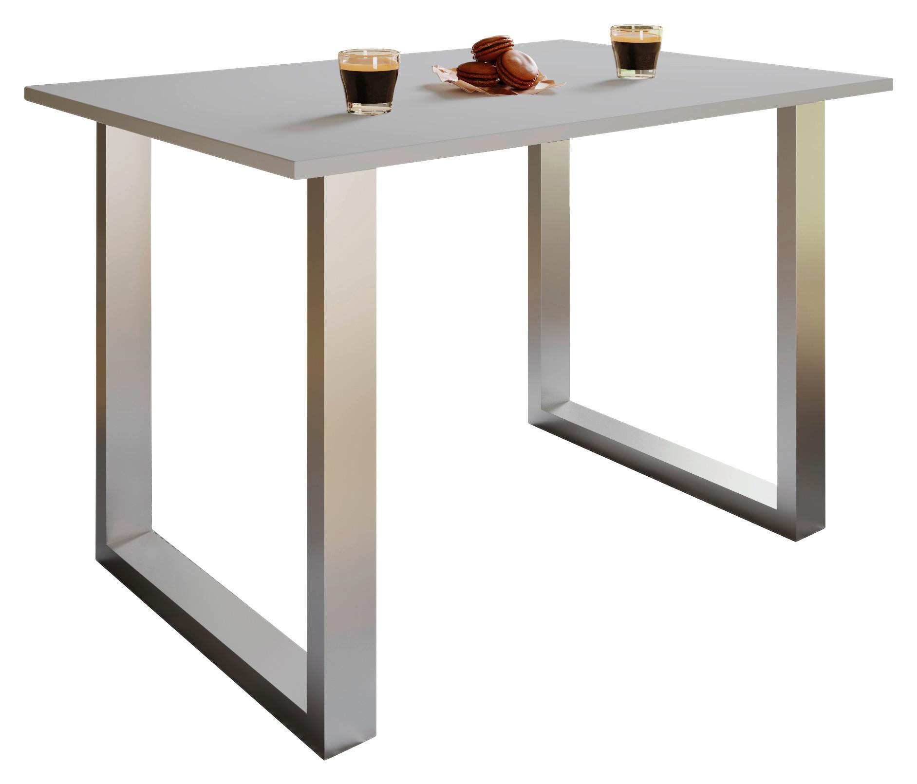 TABLE XONA - Anthrazit/Silberfarben, Design, Holzwerkstoff/Metall (80/50/76cm) - MID.YOU