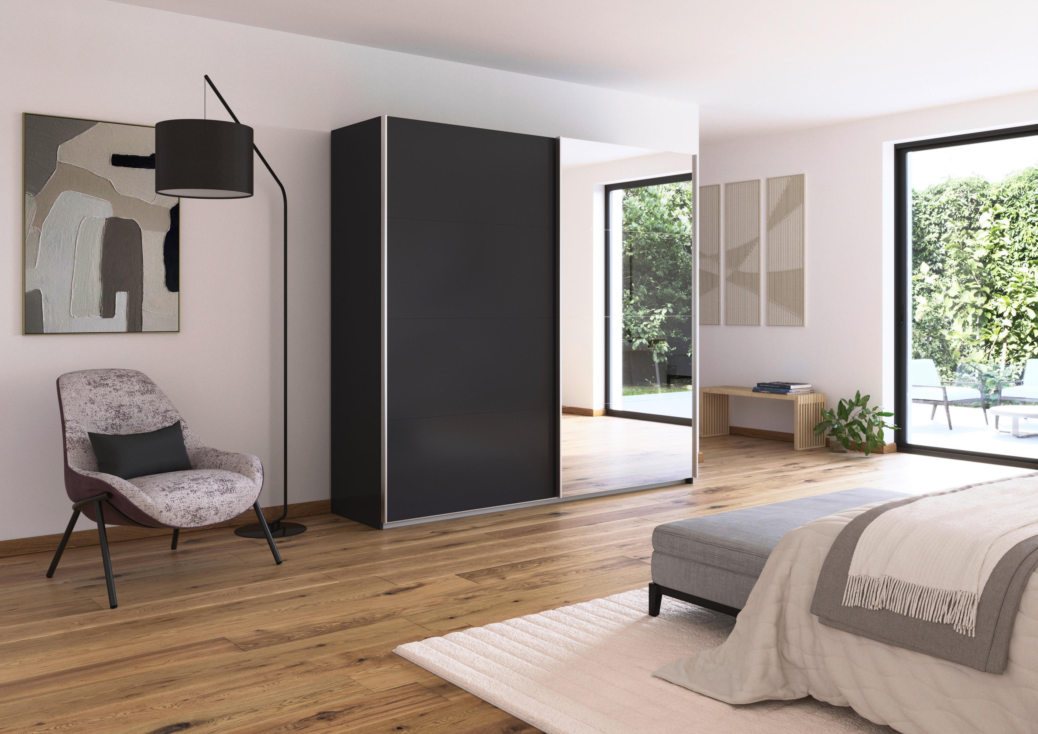 DULAP USI CULISANTE FELDKIRCH - argintiu/antracit, Modern, material pe bază de lemn (225/210/62cm)