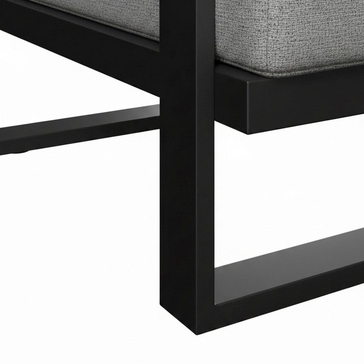 Loungegarnitur Fabrizia Grau Outdoorstoff/Metall/Holz - Grau, MODERN, Holz/Textil - Bessagi Garden