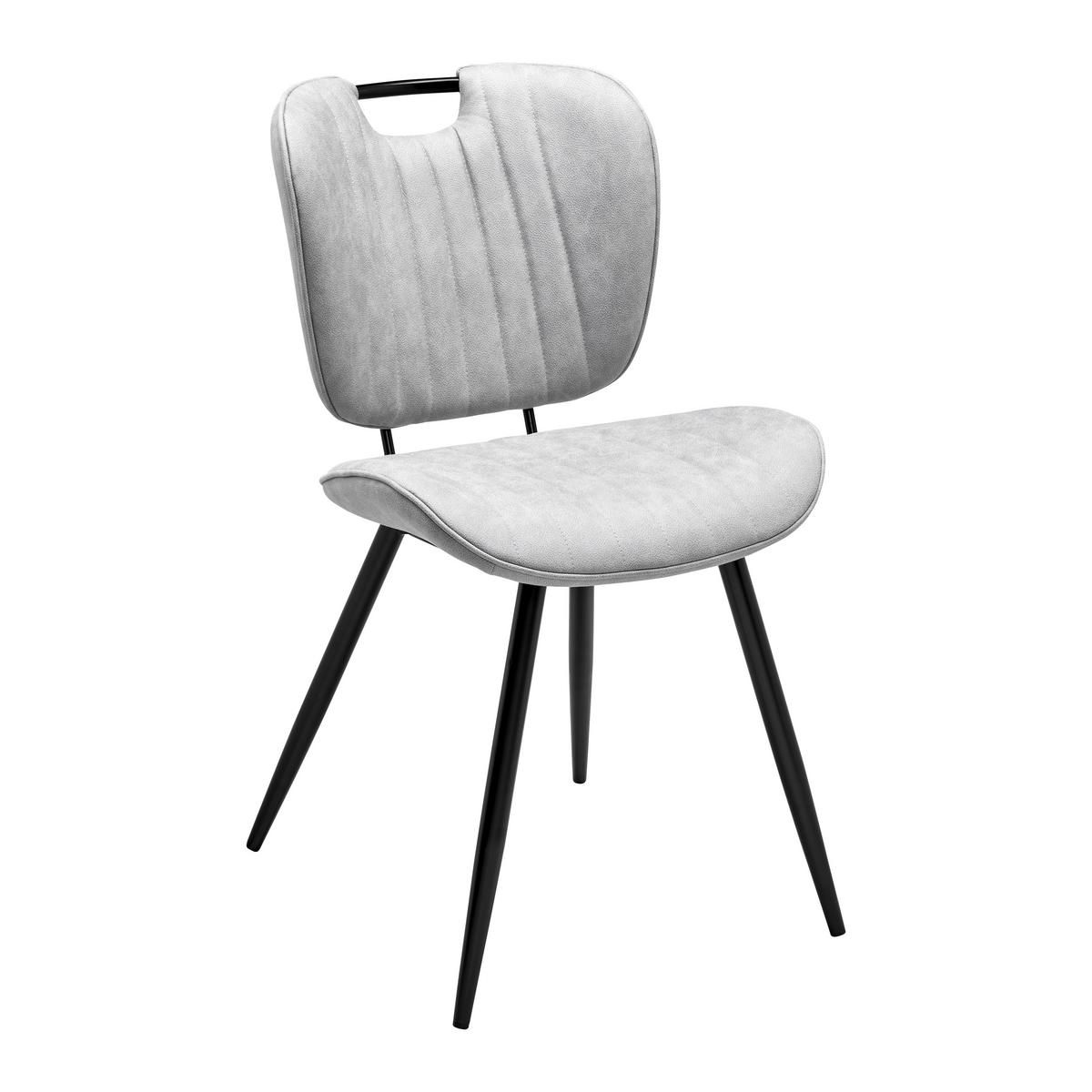 KRZESŁO HINA - jasnoszary/czarny, Modern, metal/drewno (46/84/57cm) - Bessagi Home