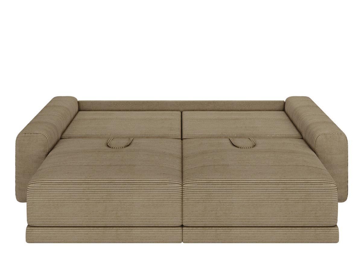 Sofa Plain Cappuccinofarben - Schwarz/Cappuccino, MODERN, Kunststoff/Textil (256/88/120cm) - Mömax