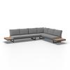 LOUNGEGARNITUUR SABRINA - Natuurlijke kleuren/Donkergrijs, Modern, Kunststof/Textiel (323/79/253cm) - Bessagi Garden