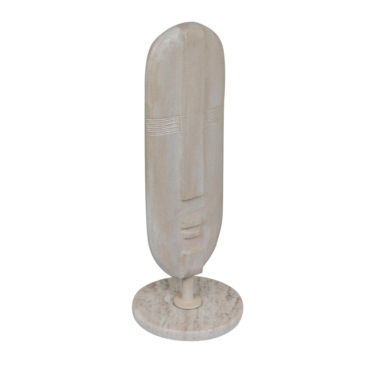 Skulptur Ahyv Beige - Beige, Basics, Stein/Metall (13/37/13cm)