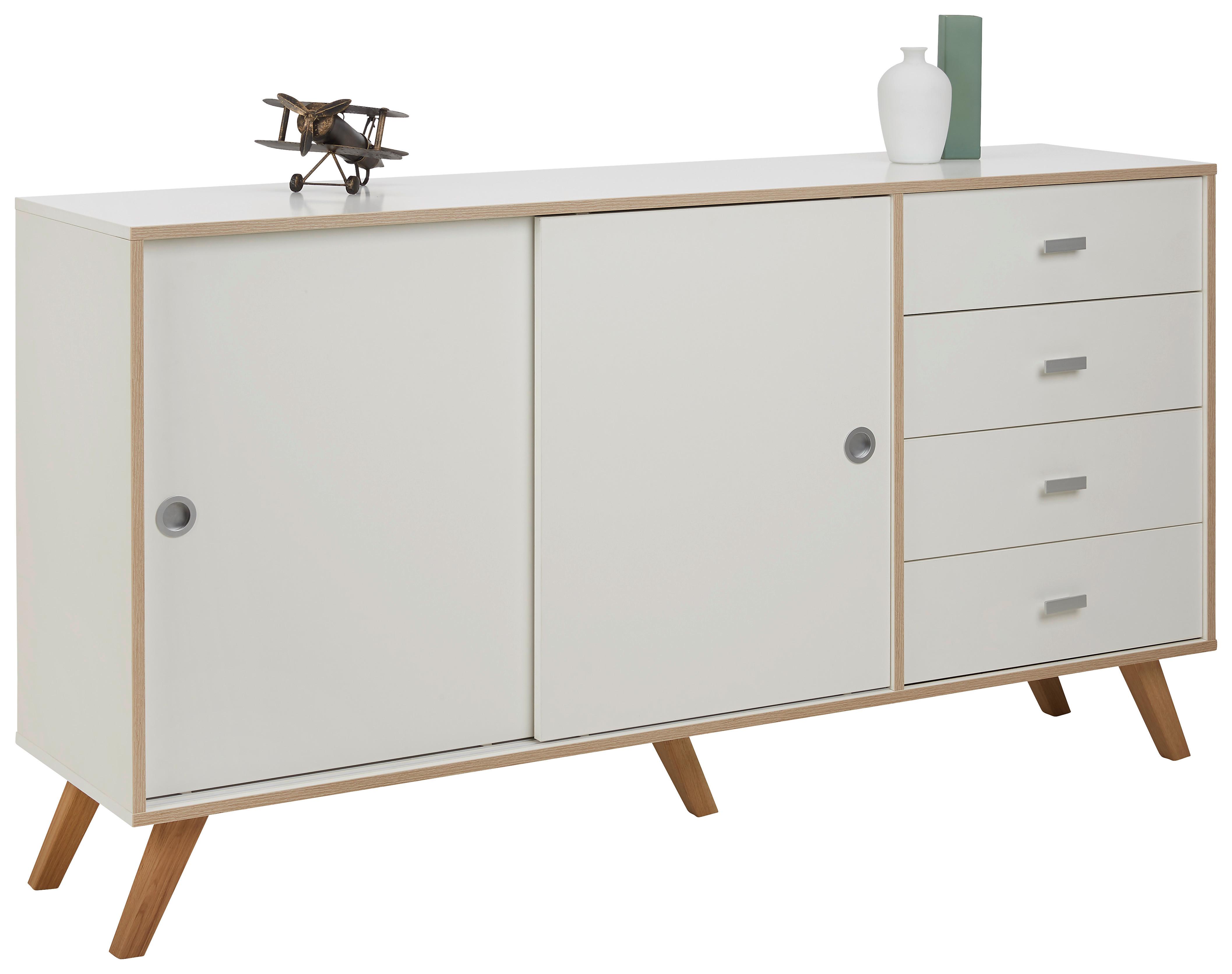 sideboard in Weiss - couleur de pin/blanc, Modern, métal/matériau de bois (160/88,5/40cm) - Mömax