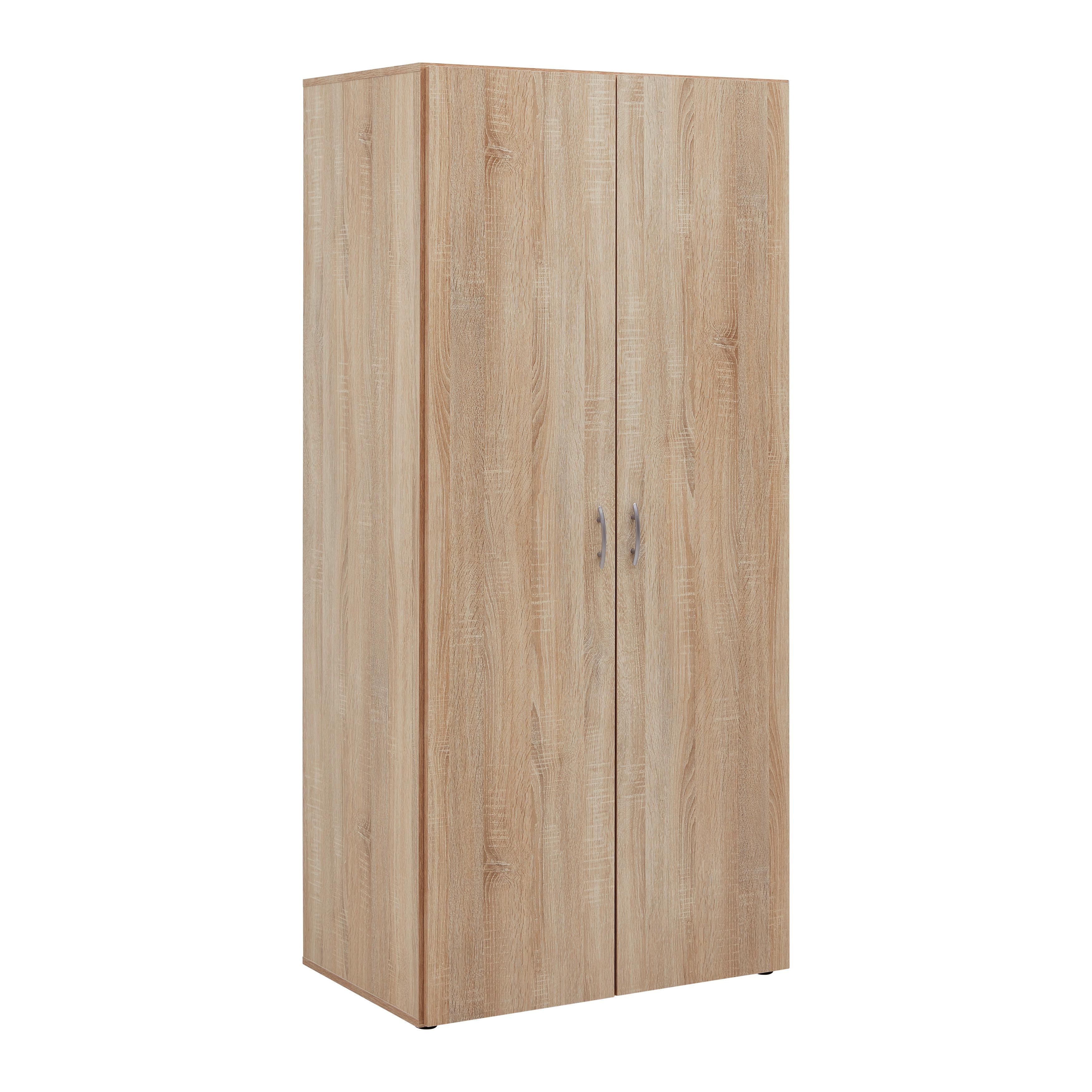 Kleiderschrank Joe Sonoma Eiche - Alufarben/Sonoma Eiche, KONVENTIONELL, Holzwerkstoff/Kunststoff (81/177/51cm) - Based