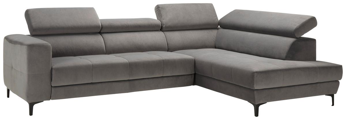 Kutna Garnitura Emma - siva/crna, Moderno, tekstil (301/47/210cm) - Modern Living