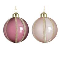 Glob de Crăciun din sticlă cca. 8 cm Belle - bej/roz, Basics (8,00/8,00cm)