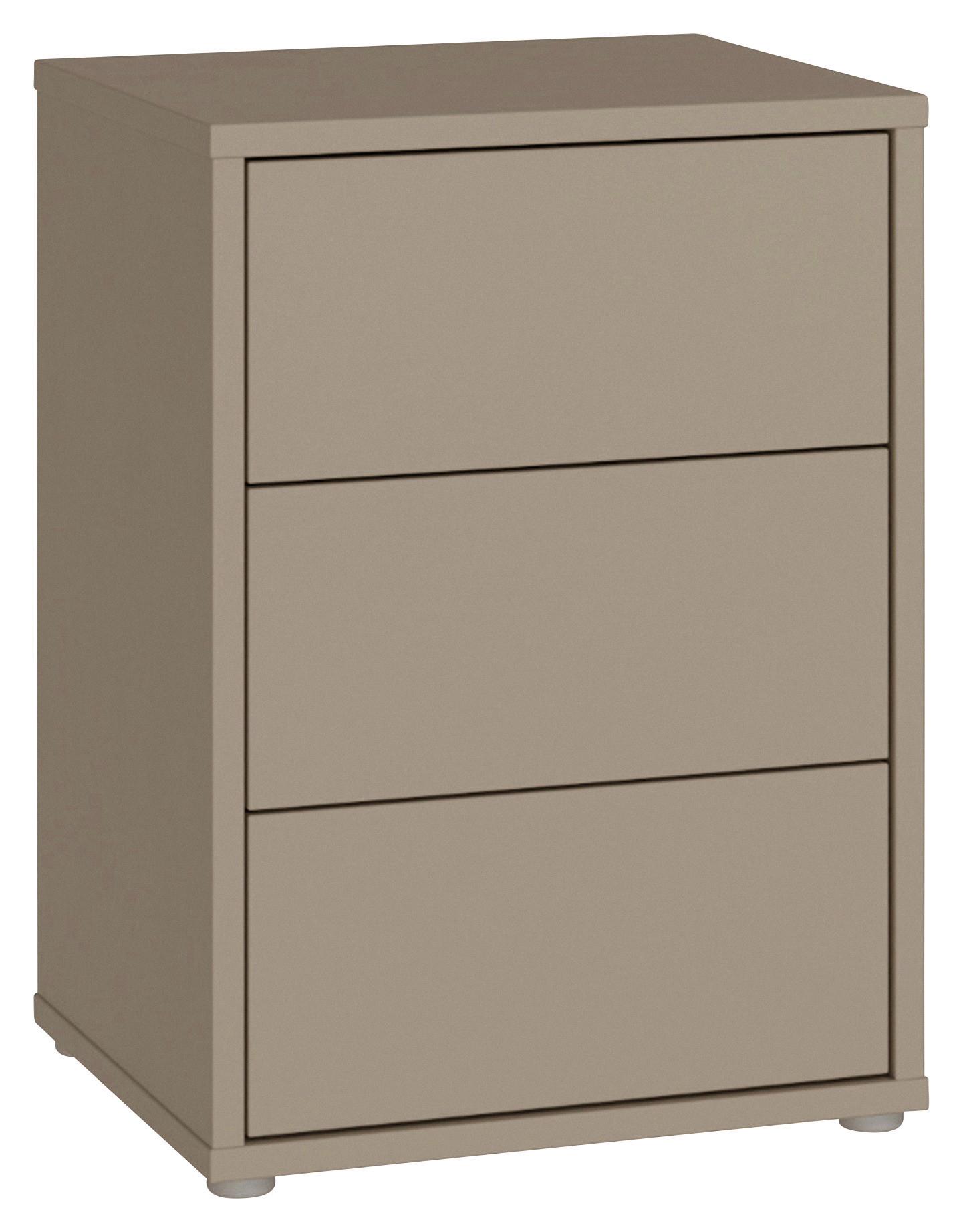 Nočna Omarica Alice, Rjavosiva - srebrne barve/rjavosiva, Trend, umetna masa/leseni material (50/69/42cm) - Carryhome