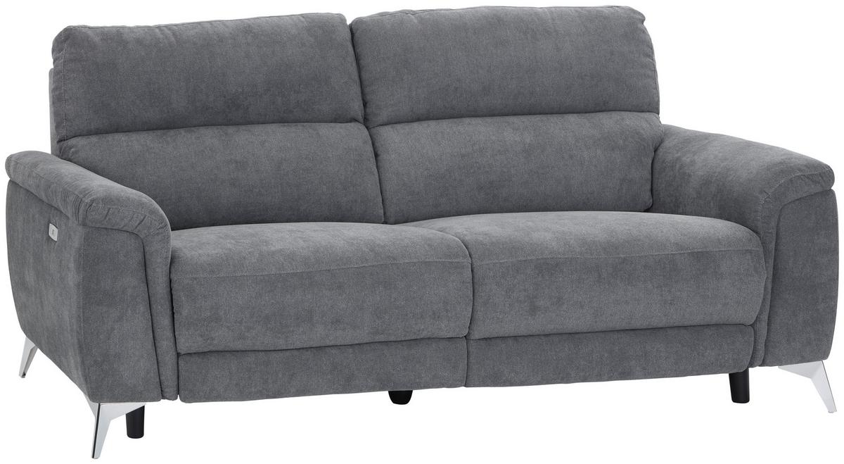Dvosed Padua, Siva, Relax Funkcija - barve kroma/siva, Konvencionalno, kovina/tekstil (215/97/97cm) - Mömax