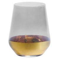Trinkglas Glamour in Schwarz/Goldfarben ca.425ml - Goldfarben/Schwarz, Romantik / Landhaus, Glas (6,8/11cm) - Premium Living