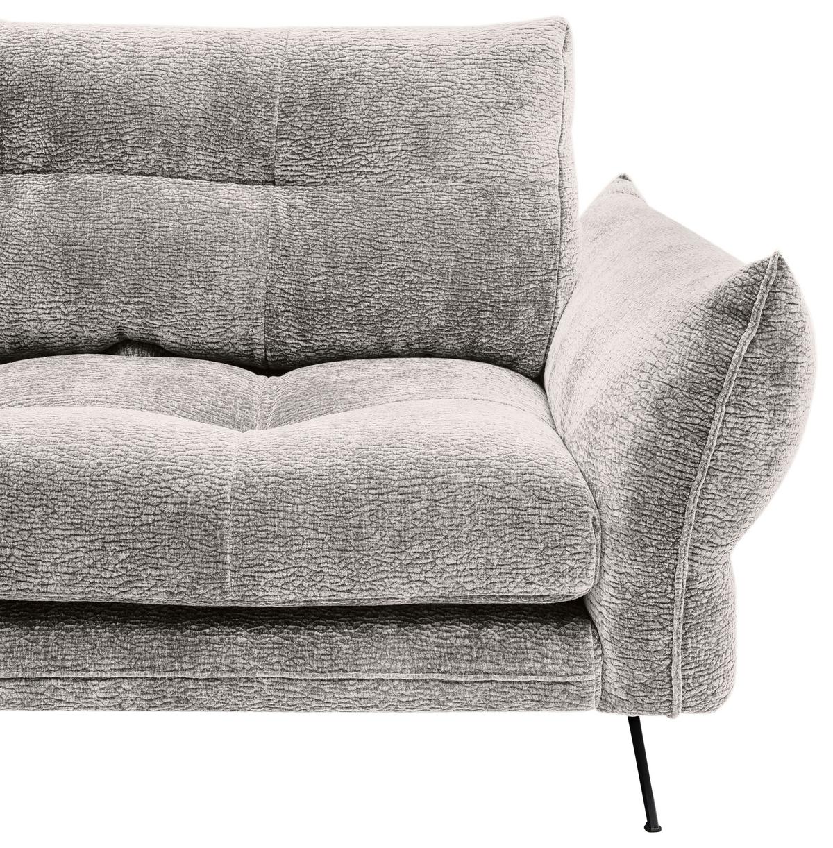 Kutna Garnitura Baxter - siva/crna, Moderno, tekstil/metal (177/68-87/280cm) - Premium Living