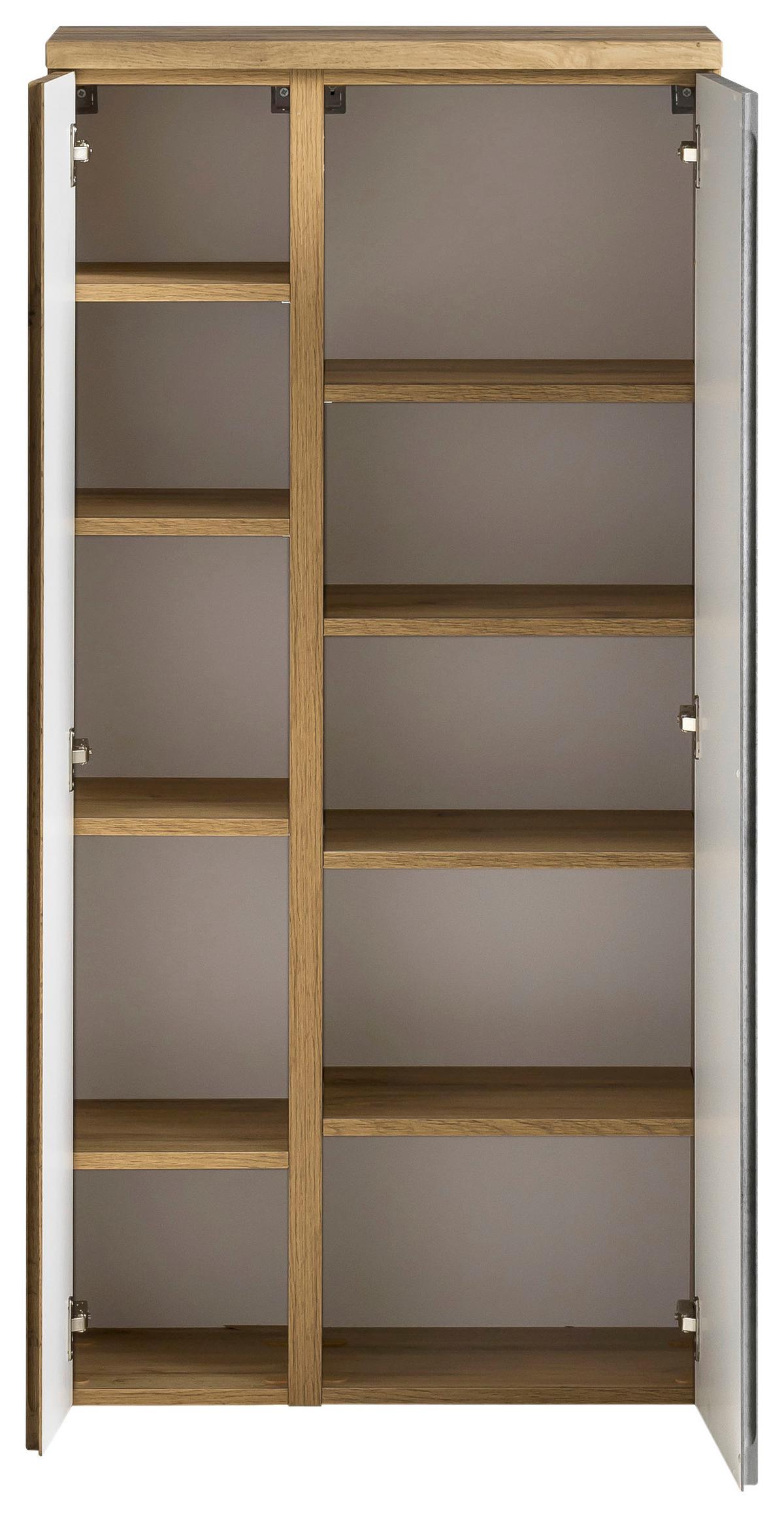 Midischrank Varese ca. 65x130 cm Hellgrau/Eiche - Eiche Wotan/Hellgrau, MODERN, Holzwerkstoff (65/130/35cm) - Held